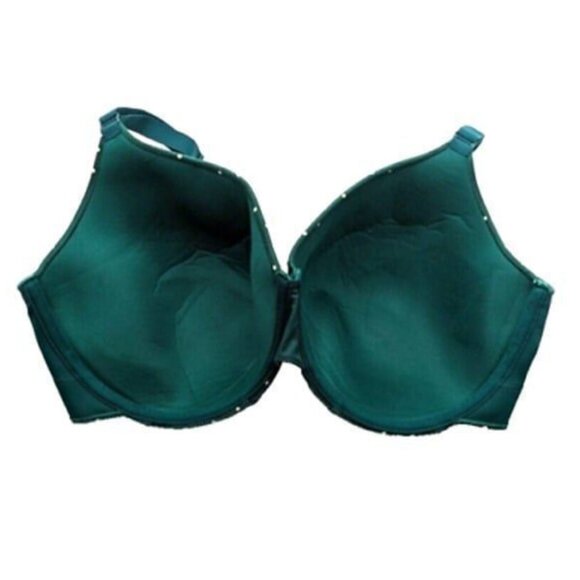 Lane Bryant Cacique Bra lightly Lined Full Cov Green Polka Dot 42DDD - Picture 5 of 9